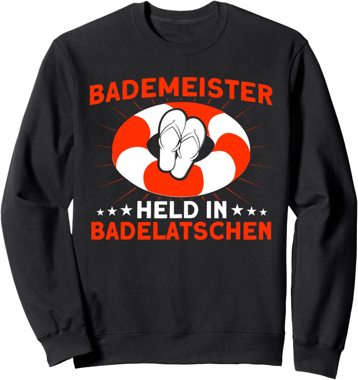Rettungsschwimmer Held In Badelatschen Bademeister Sweatshirt
