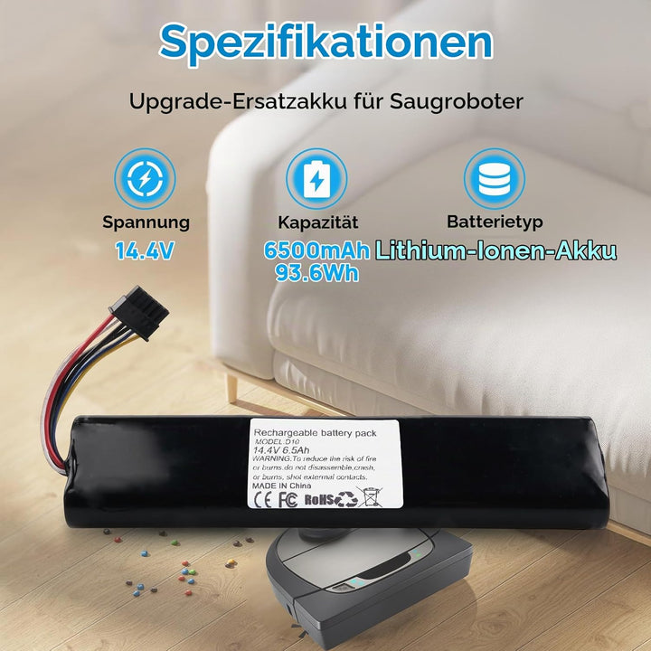 6500 mAh Akku Kompatibel mit Neato Botvac D3 D4 D5 D6 D7 D3+ D301 D303 D5+ D502 D503 D701 D702 D703