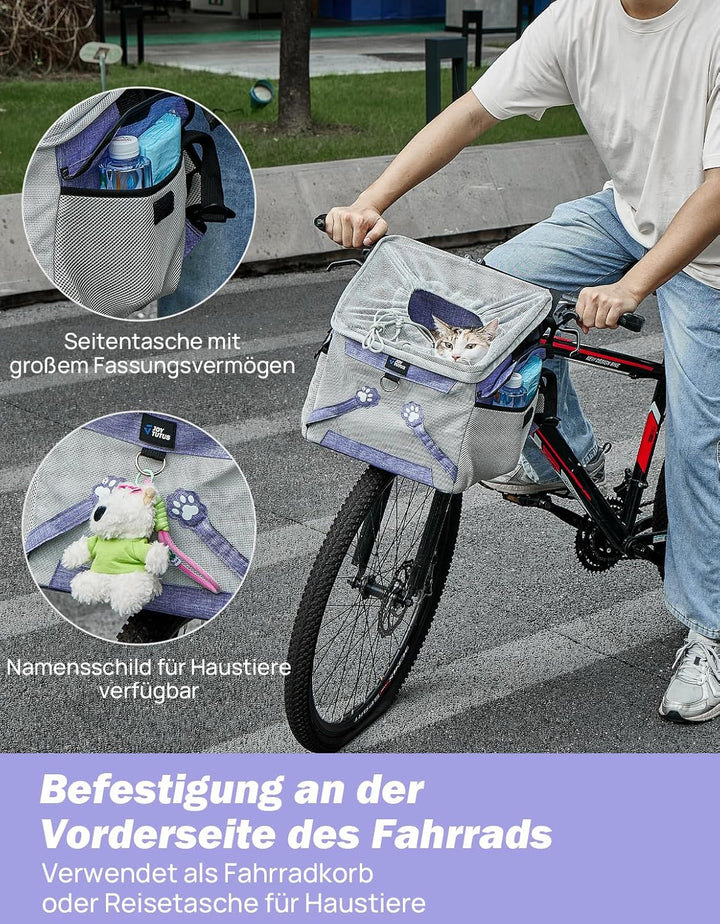 JOYTUTUS 3-in-1 Haustiertransportkorb, Hunde Katzen Autositz, Haustier-Rucksack mit it zusätzlichen