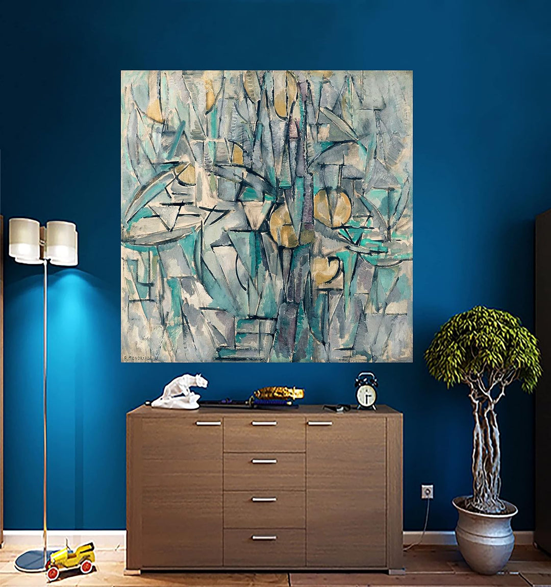 Komposition 10 von Piet Mondrian Kunstdruck auf Leinwand, Wohnzimmer, moderne Kunst, Landschaft, HD-