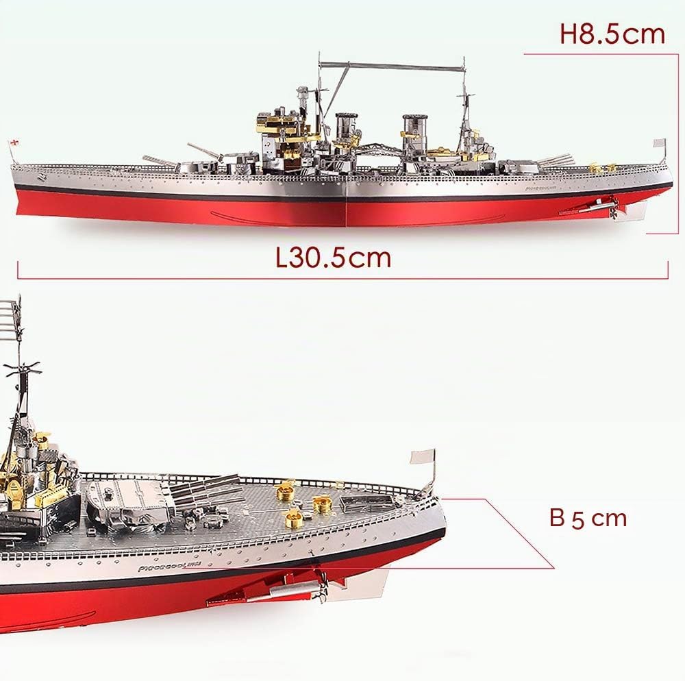 Piececool 3D Puzzle Metall, HMS Prince Schlachtschiff für Modellbausatz Erwachsene, 3D-Puzzles zu Ba