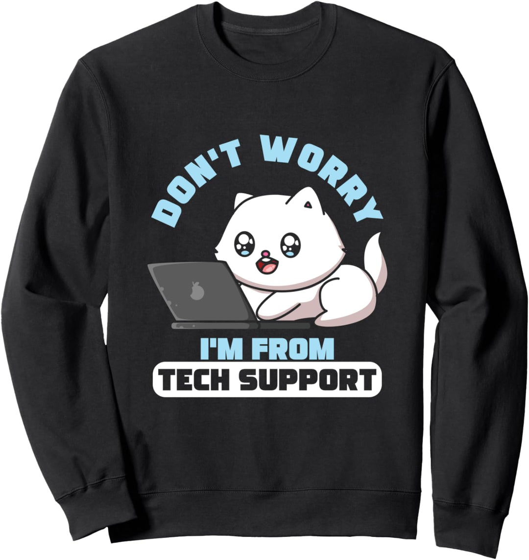Tech Support Cat Kitten Kundendienst Computer Programmierer Sweatshirt