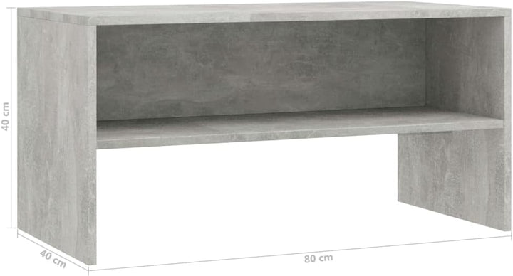homiuse TV-Schrank Betongrau 80x40x40 cm Holzwerkstoff TV Board Fernsehschrank Fernsehtisch TV Lowbo