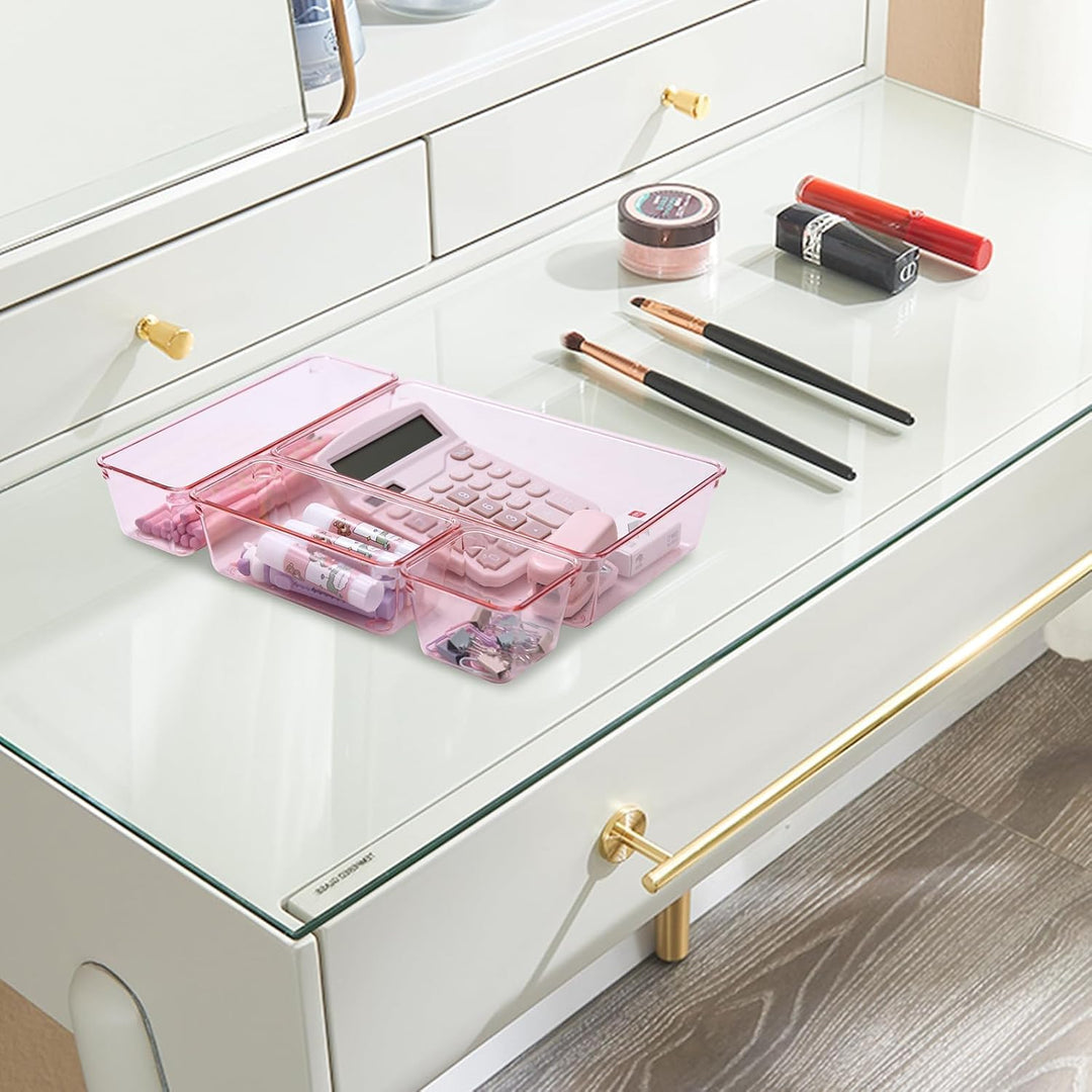 Schubladen Organizer, 25 Stück in 4 Grössen, Kunststoff, Schminktisch und Make-up Organizer, Ordnung