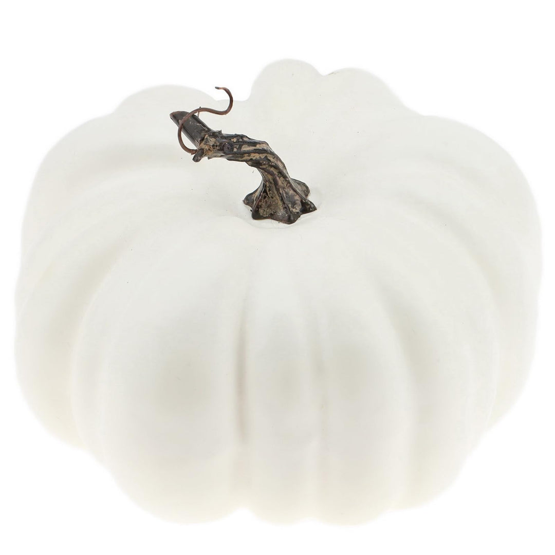 Woration 21 cm Gross Weiss Gefälschte Halloween Kürbis Künstlich Faux Herbst Kürbis Dekoration für P