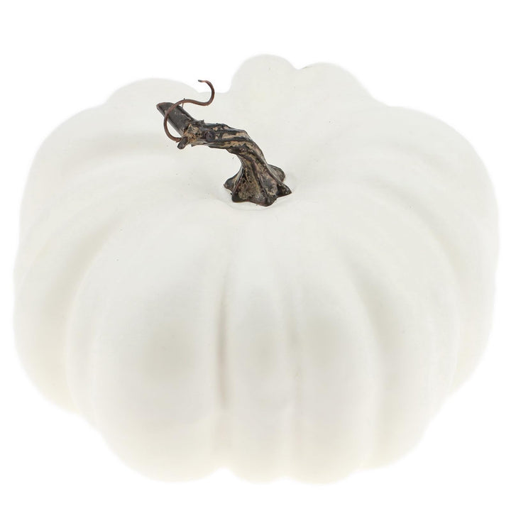 Woration 21 cm Gross Weiss Gefälschte Halloween Kürbis Künstlich Faux Herbst Kürbis Dekoration für P