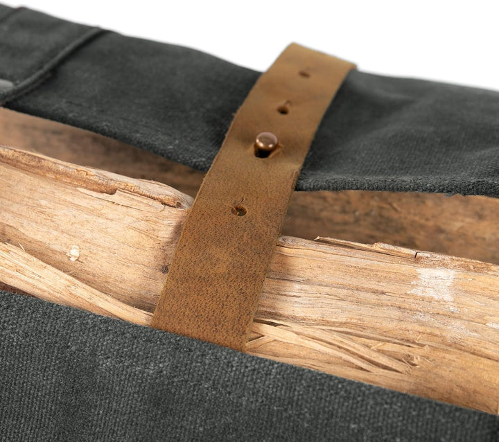 Lumberjack Holztasche aus gewachstem Canvas Farbe charcoal, Charcoal