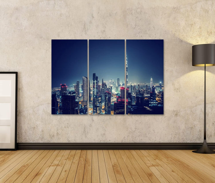 islandburner Bild auf Leinwand Schöne Dubai Stadtbild Vogelperspektive Panorama Landschaft Vereinigt