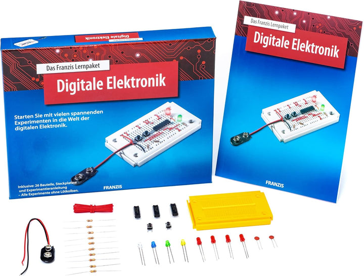 FRANZIS 65315 - Lernpaket Digitale Elektronik, Komplettset für 25 Praxis-Projekte, inkl. 84-seitigem