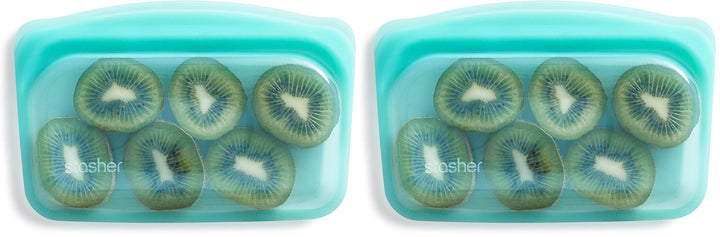 Stasher Bag Premium Silikonbeutel wiederverwendbar für Lebensmittel, Aqua, Dauerhaft, Backofen, spül