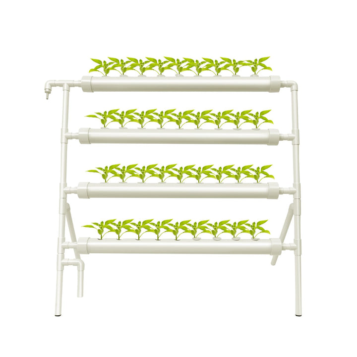 Hydrokultur-Set, 4 Etagen, 36 Löcher, oberirdisches Anbausystem, Wasserpumpe inklusive PVC-U, für Ge