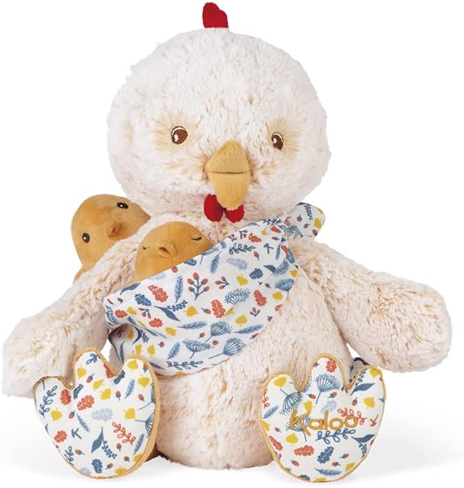 KALOO - Linoo - Plüschtier Papa Hahn Paul und Sein Baby, 35 cm - ab der Geburt K971001 Papa Henne Pa