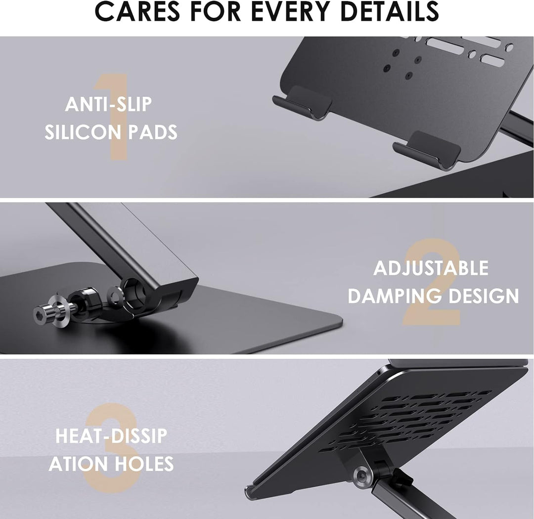 Minthouz 360° Schwenkbarer Laptop Ständer für Schreibtisch, Höhe/Winkel Verstellbare Laptop Halterun