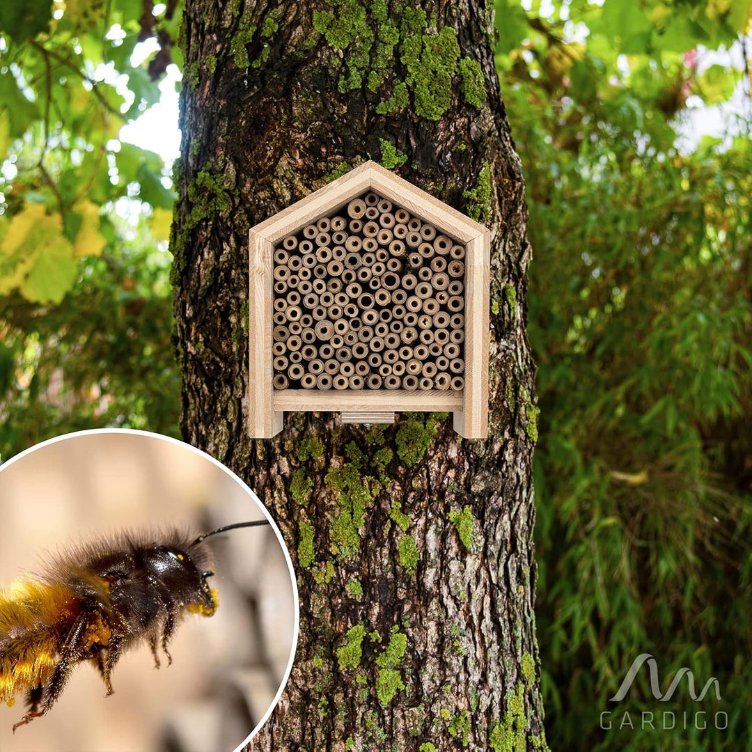 GARDIGO® Tierhaus System: Bienenhaus I Bienenhotel aus Massivholz I Made in Germany I Wildbienen Nis