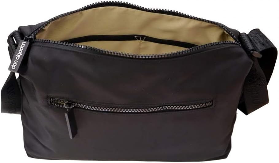 DON ALGODON Damen Zita Umhängetaschen, 30 x 9.5 x 19 cm Schwarz, Schwarz