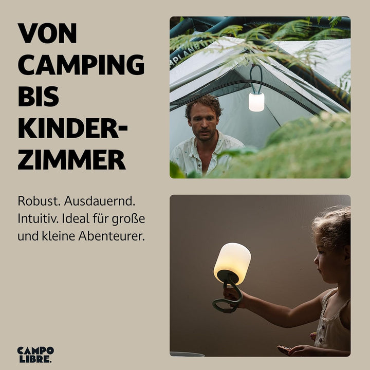 Campo Libre.® LENI I Campinglampe I flexible Outdoorlampe zum Aufhängen, Hinstellen und Montieren I
