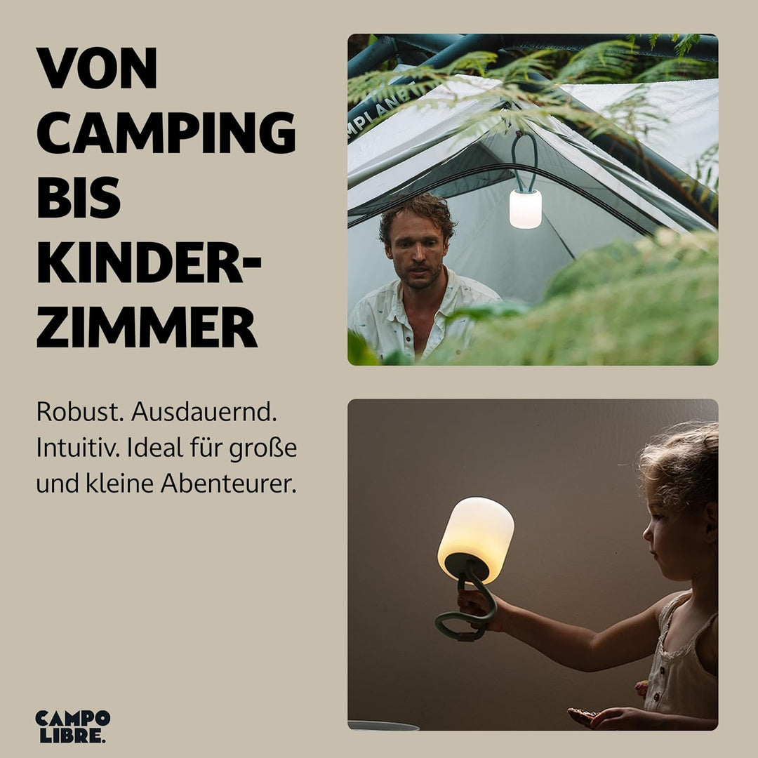 Campo Libre.® LENI I Campinglampe I flexible Outdoorlampe zum Aufhängen, Hinstellen und Montieren I