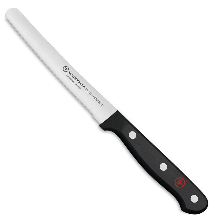 WÜSTHOF Gourmet Brötchenmesser 12 cm, Schwarz Brötchenmesser 12 cm Schwarz, Br&amp;