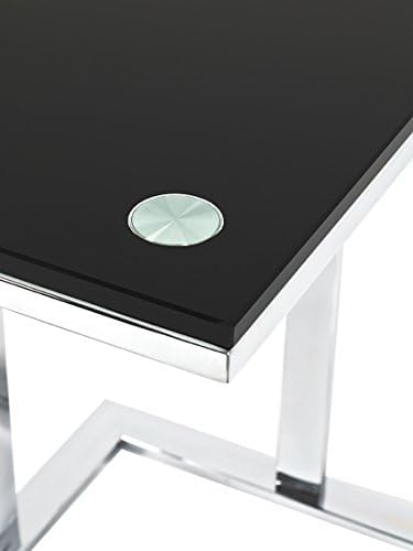 HAKU Möbel Beistelltisch, Metall, chrom-schwarz, B 54 x T 37 x H 58 cm 37 x 54 x 58 cm Chrom-schwarz