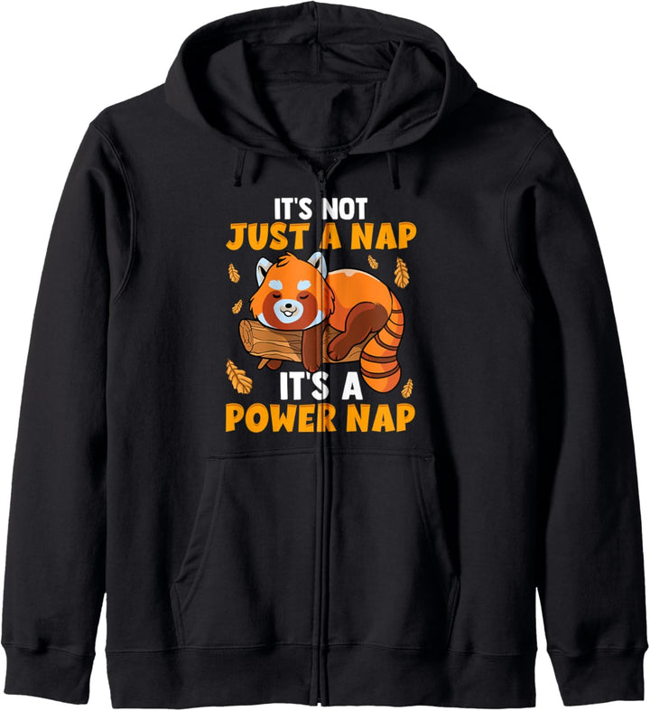Cute It's Not Just a Nap It's a Power Nap Sleepy Red Panda Kapuzenjacke
