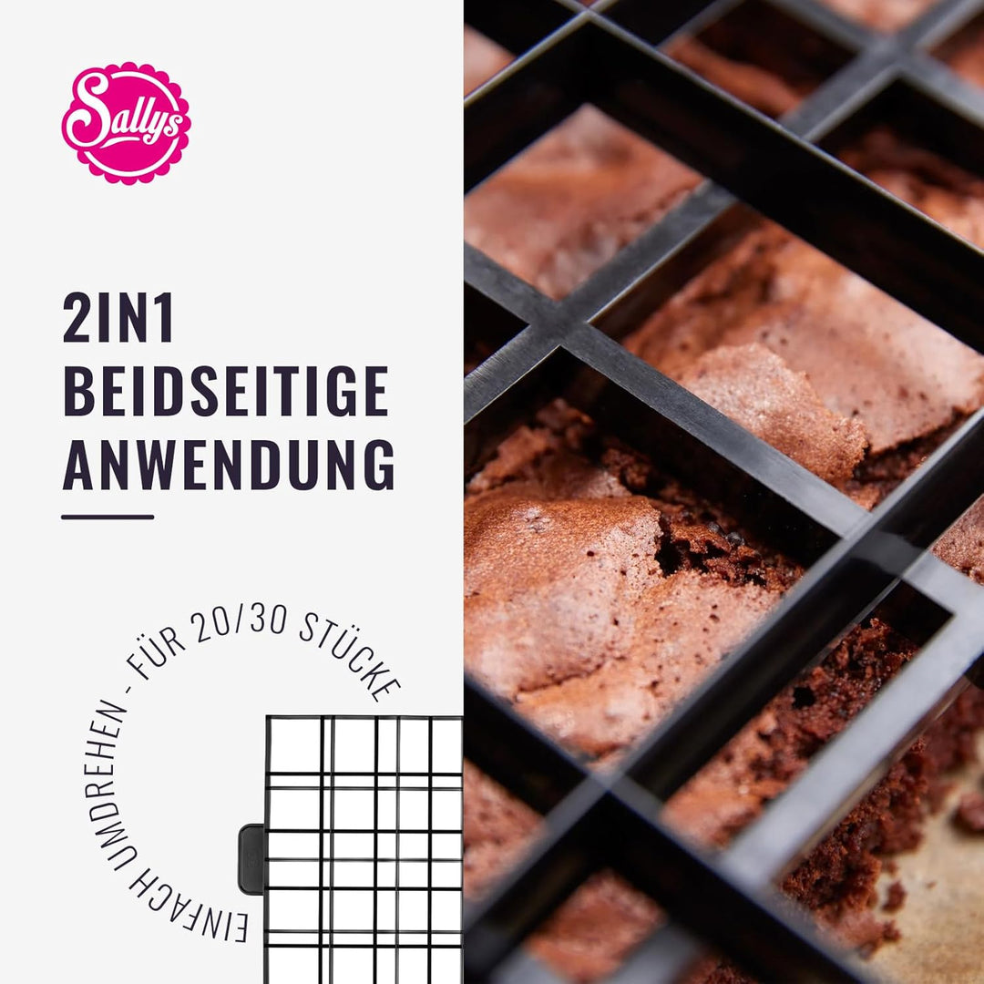 Sallys Kucheneinteiler - 31,5 x 42,5 cm - Torteneinteiler für 20/30 Gleichmässige Stücke - Backzubeh