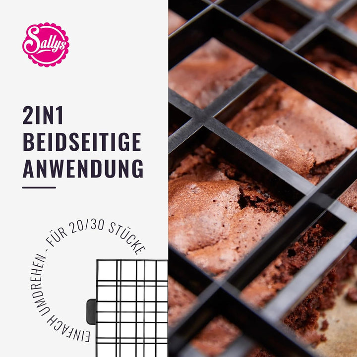Sallys Kucheneinteiler - 31,5 x 42,5 cm - Torteneinteiler für 20/30 Gleichmässige Stücke - Backzubeh