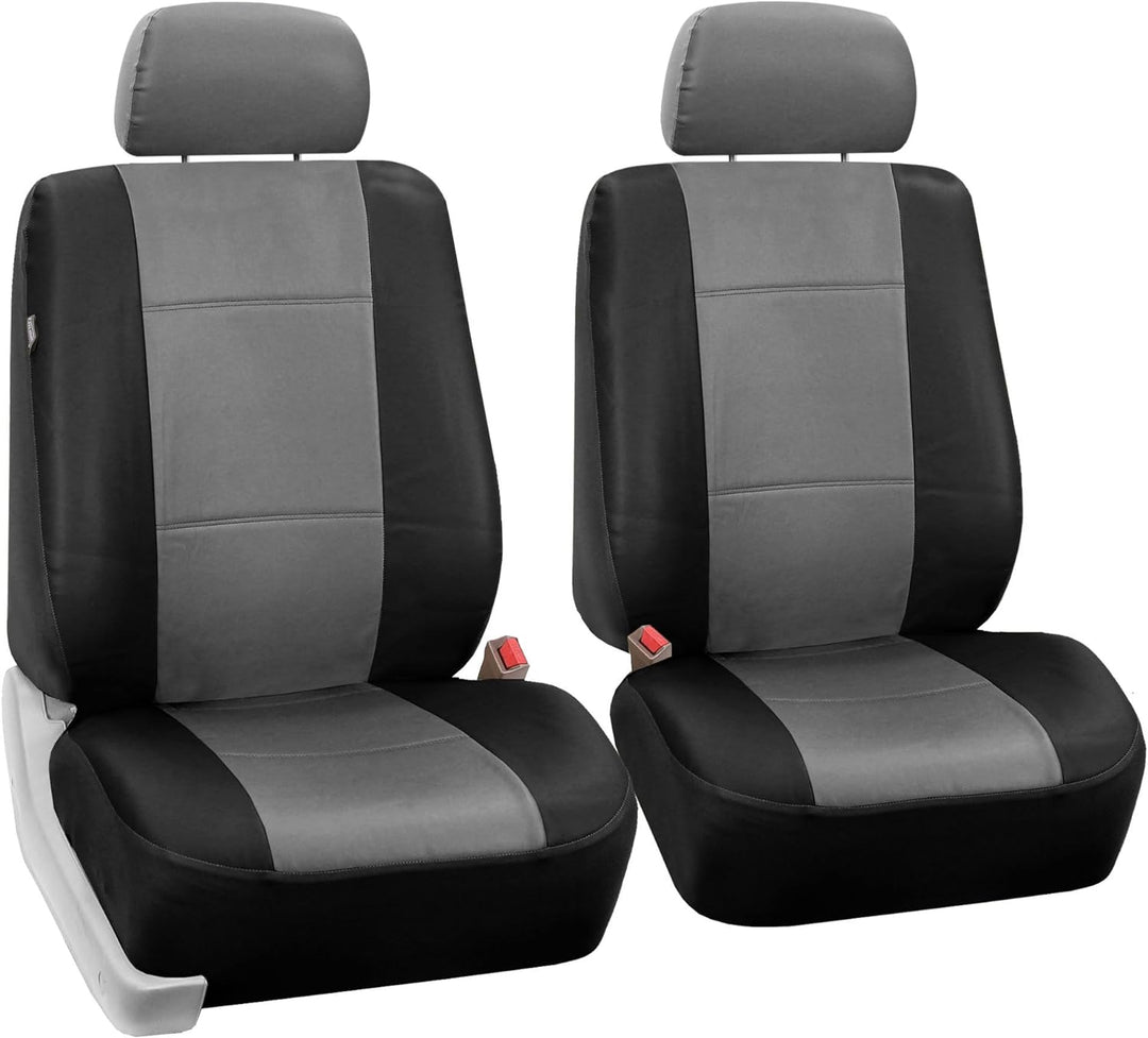 FH Group PU001GRAYBLACK102 Universal Fit Front Set Grau/Schwarz Autositzbezüge, passend für die meis