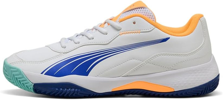 PUMA Unisex Nova Smash Tennis Shoe, 37 EU Puma White Vivid Blue Heat Fire Puma Black