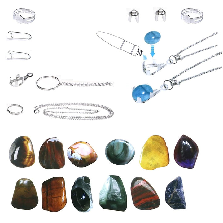 Starter Komplettes Steinpolierer Set, Rock Polierset mit 7-Tage-Timer DIY Edelsteine Poliermaschine