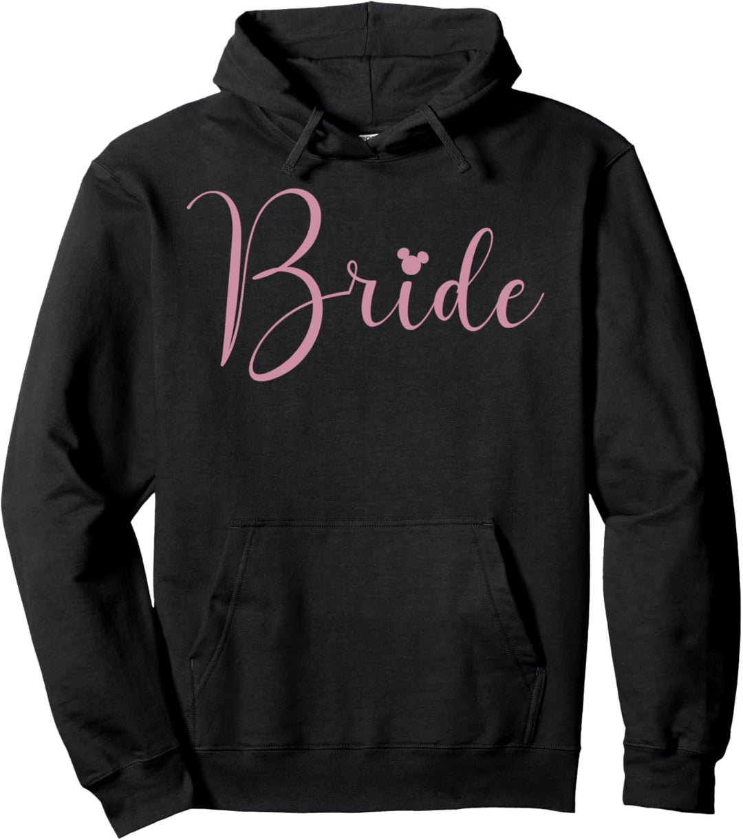 Disney Mickey Mouse Bride Cursive Pink Text Logo Pullover Hoodie