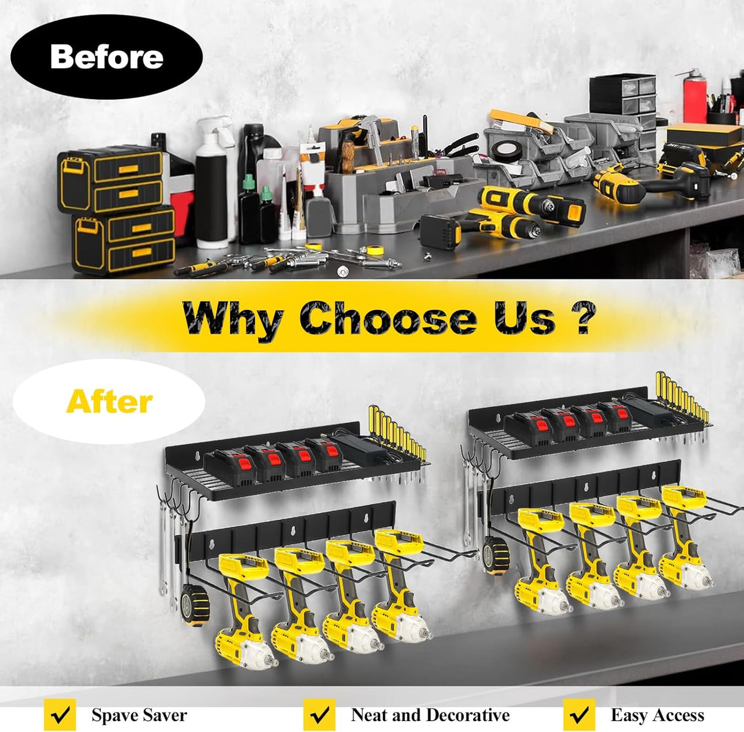 Werkzeugspeicher Aufbewahrung Wandhalterung, Pollen Elektrowerkzeug Organizer Akku Schlagbohrschraub