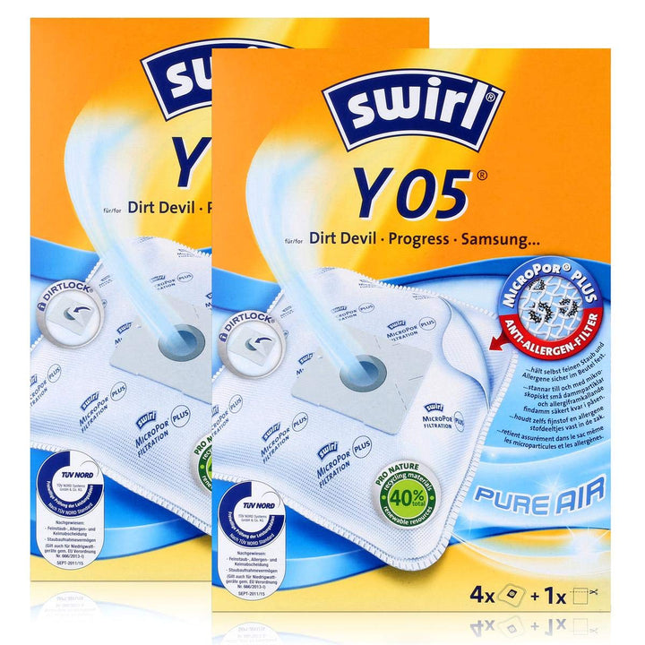 8 Original SWIRL Y05 Staubsaugerbeutel für Progress PC 3716 T PC3716