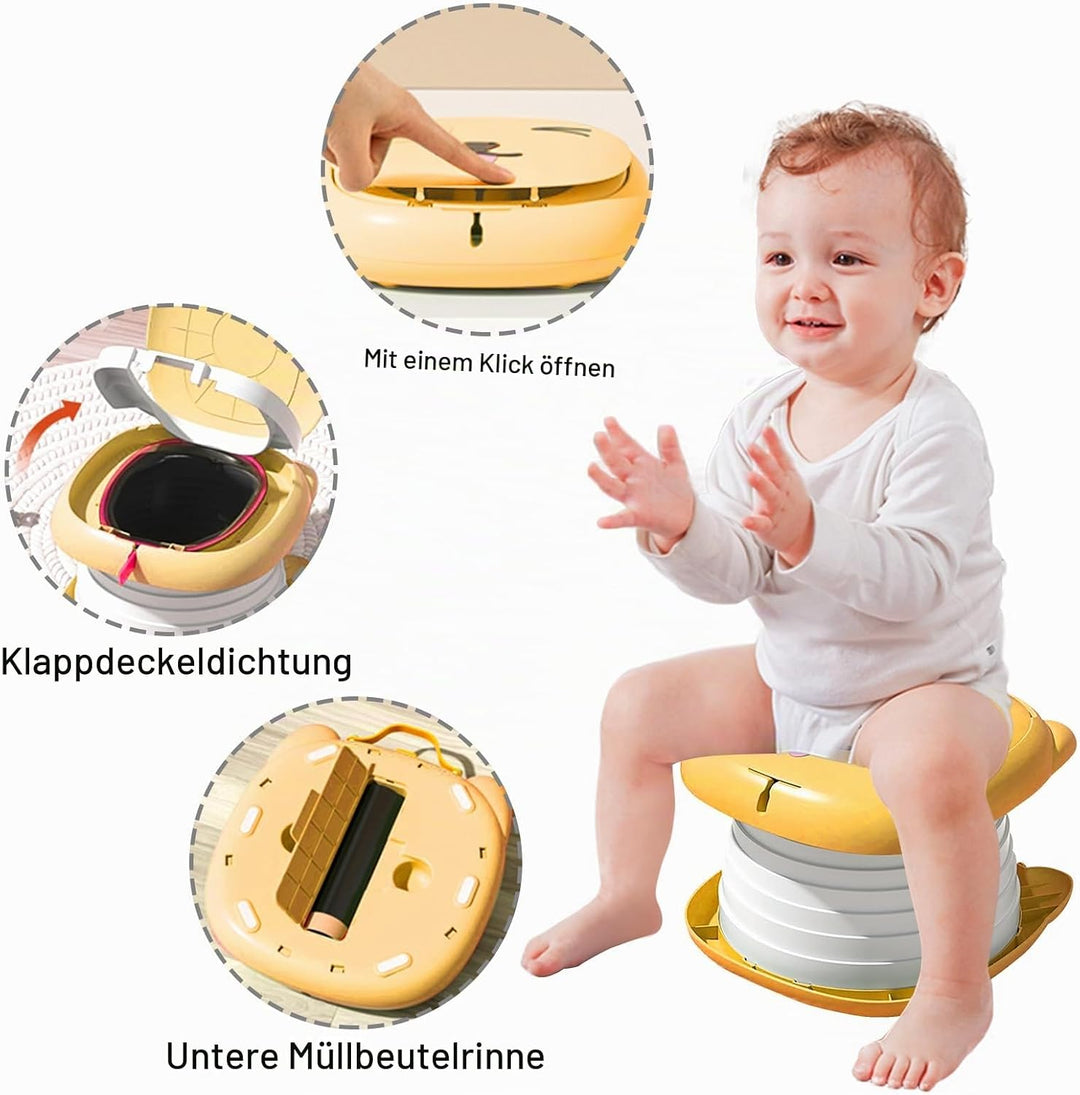 Faltbarer Toilettensitz für Kinder, Reisetöpfchen für Auto, Outdoor & Indoor, Praktisch für Camping