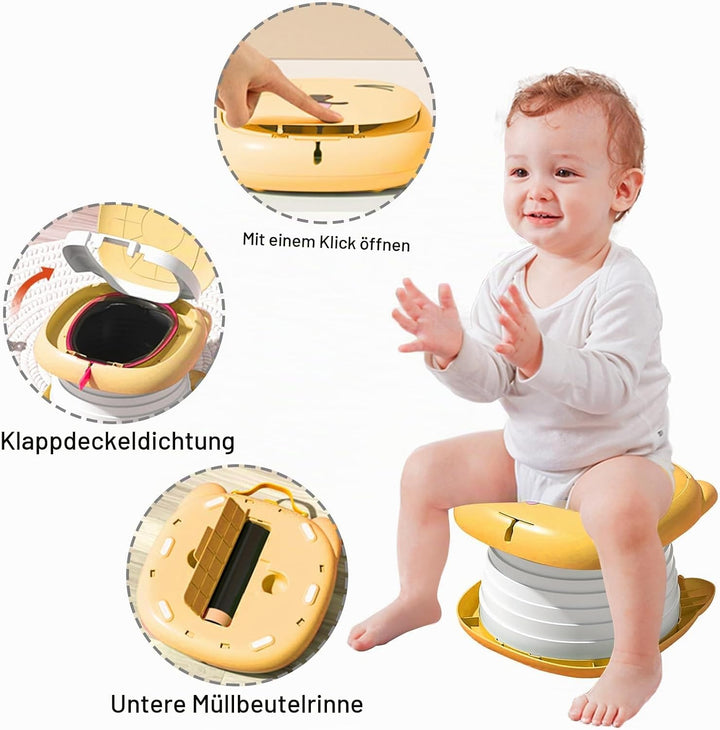 Faltbarer Toilettensitz für Kinder, Reisetöpfchen für Auto, Outdoor & Indoor, Praktisch für Camping