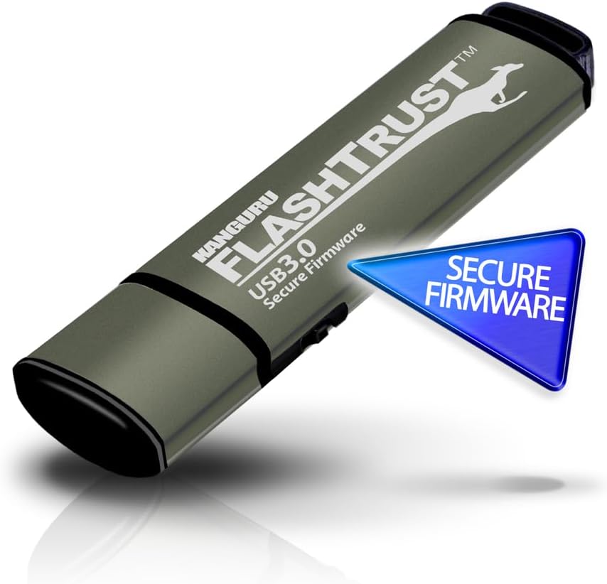 Kanguru Flash Trust USB-Stick (USB 3.0, 32 GB, Schwarz), 32 gb