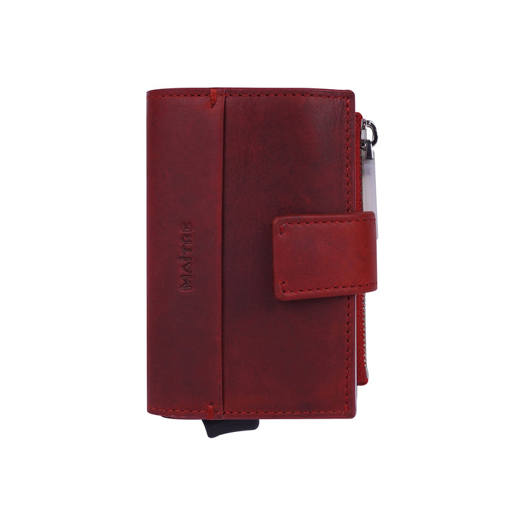 Maitre - c-Two Kreditkartenhalter für Herren, Echtleder Kartenhalter, Echtleder, Rot