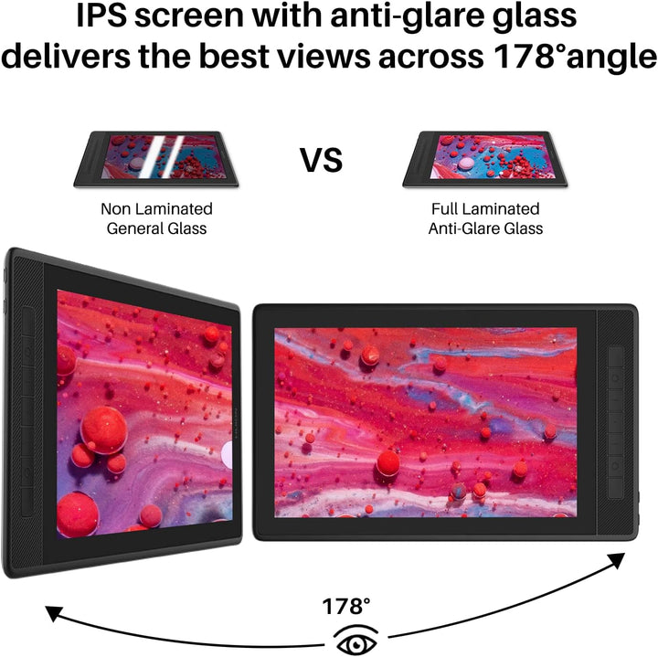 2022 HUION Kamvas Pro 13 2.5K QHD Grafiktablett mit Display QLED Volllaminierung 145% sRGB Batteriel