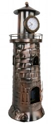 Flaschenhalter Leuchtturm mit Uhr - Metall - Weihnachten - Geschenkidee von Michel Toys