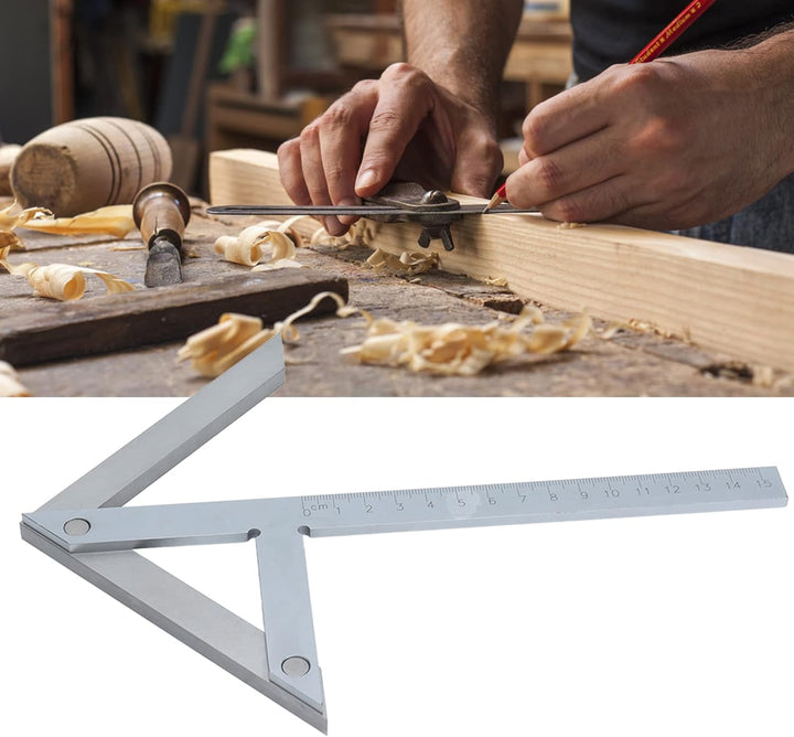 Messlineal für Zentrierwinkel aus Edelstahl, 150 x 130 mm