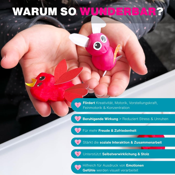 KNETÄ Knete ab 1 Jahr I Party Set I 16x vegane Kinderknete inkl. 2X Bastelkarte Tiermotive I Playdou