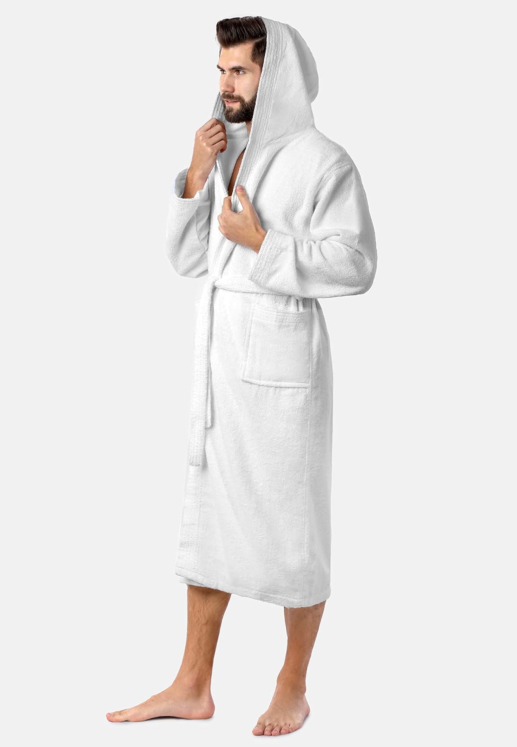 Ladeheid Herren Frottee Bademantel aus 100% Bio-Baumwolle LA40-224 XL Weiss (P01), XL Weiss (P01)