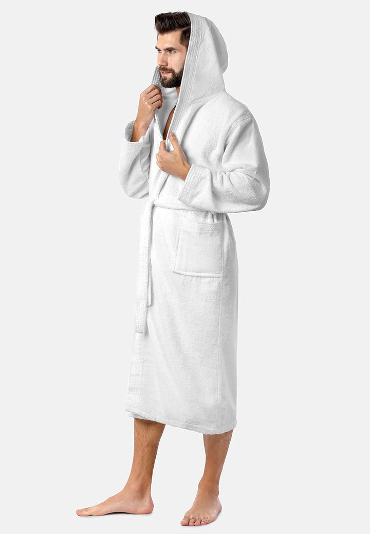 Ladeheid Herren Frottee Bademantel aus 100% Bio-Baumwolle LA40-224 XL Weiss (P01), XL Weiss (P01)
