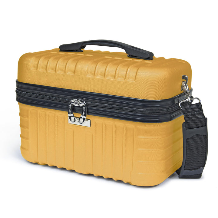 KINSTON Vanity Case Hartschale mit Schulterriemen – Kulturbeutel Reise Kosmetik – Hartschale mit Gri