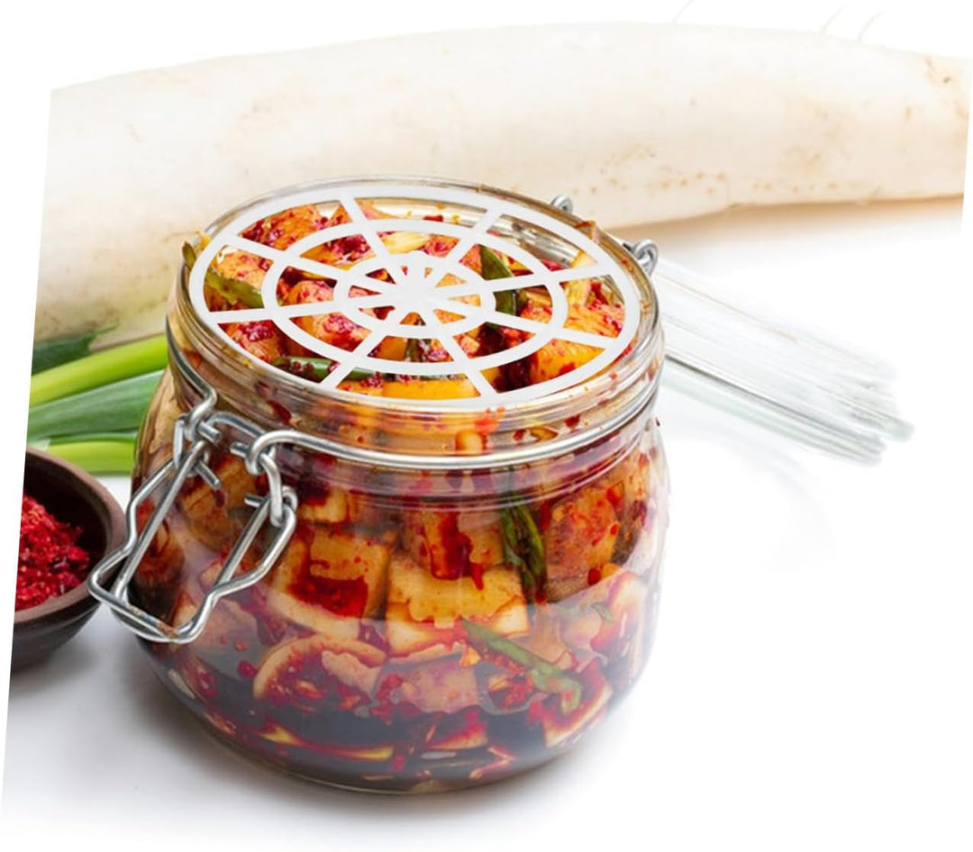 Sosoport 10 Stück Kunststoff Fermentationsgewicht Gemüsepressplatte Weiss für Einlegen und Fermentie