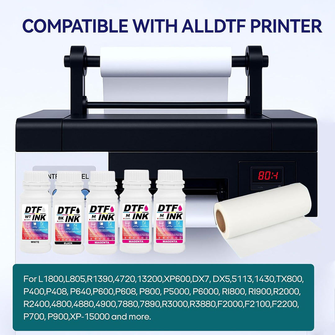 DTF Tinte, DTF Transfertinte für Textildruck PET-Folien Thermotransfer für DTF-Drucker, Kompatibel m