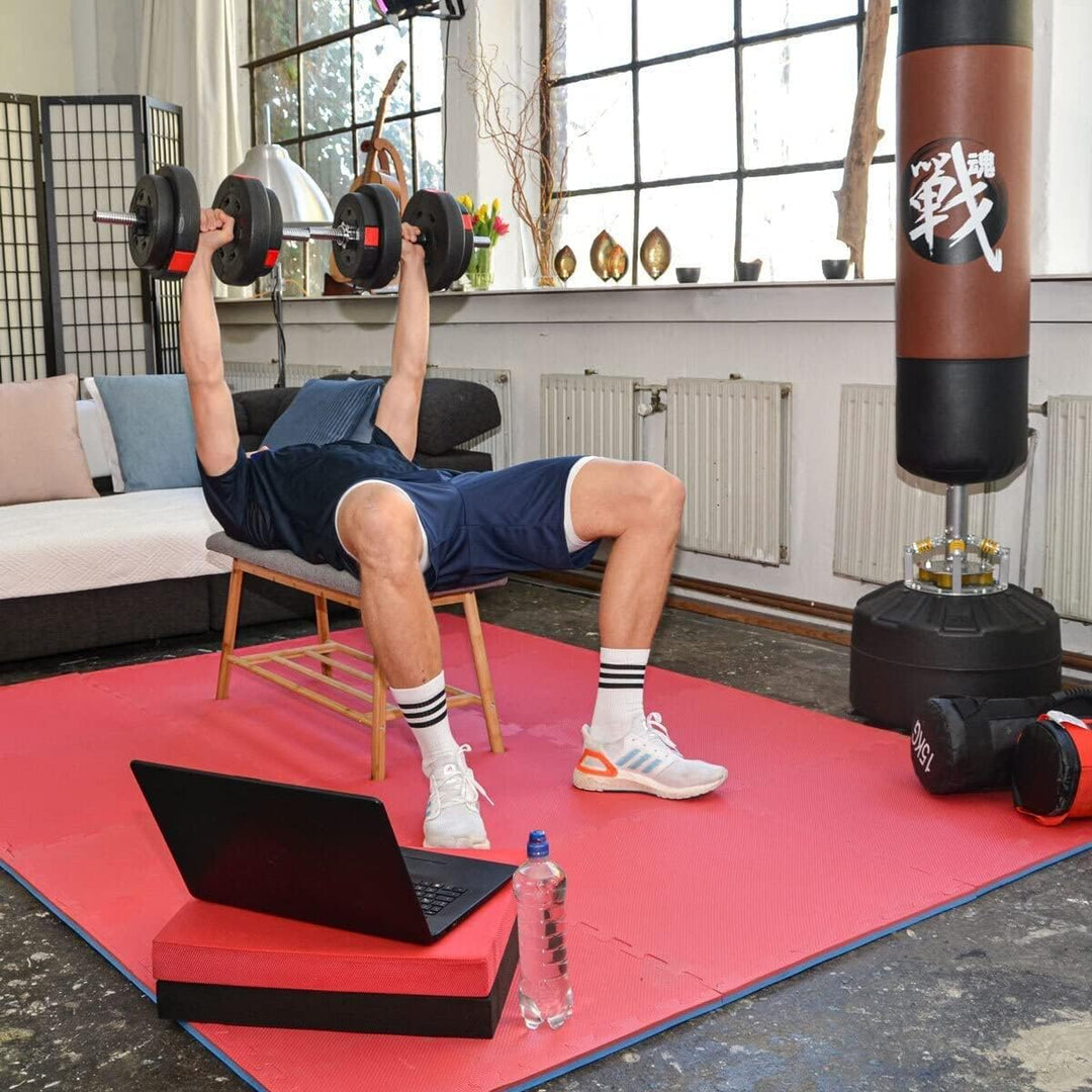 EYEPOWER Profi Fitnessmatte Dicke 2cm - versch. Sets 63x63cm Trainingsmatte - Bodenschutzmatte für F