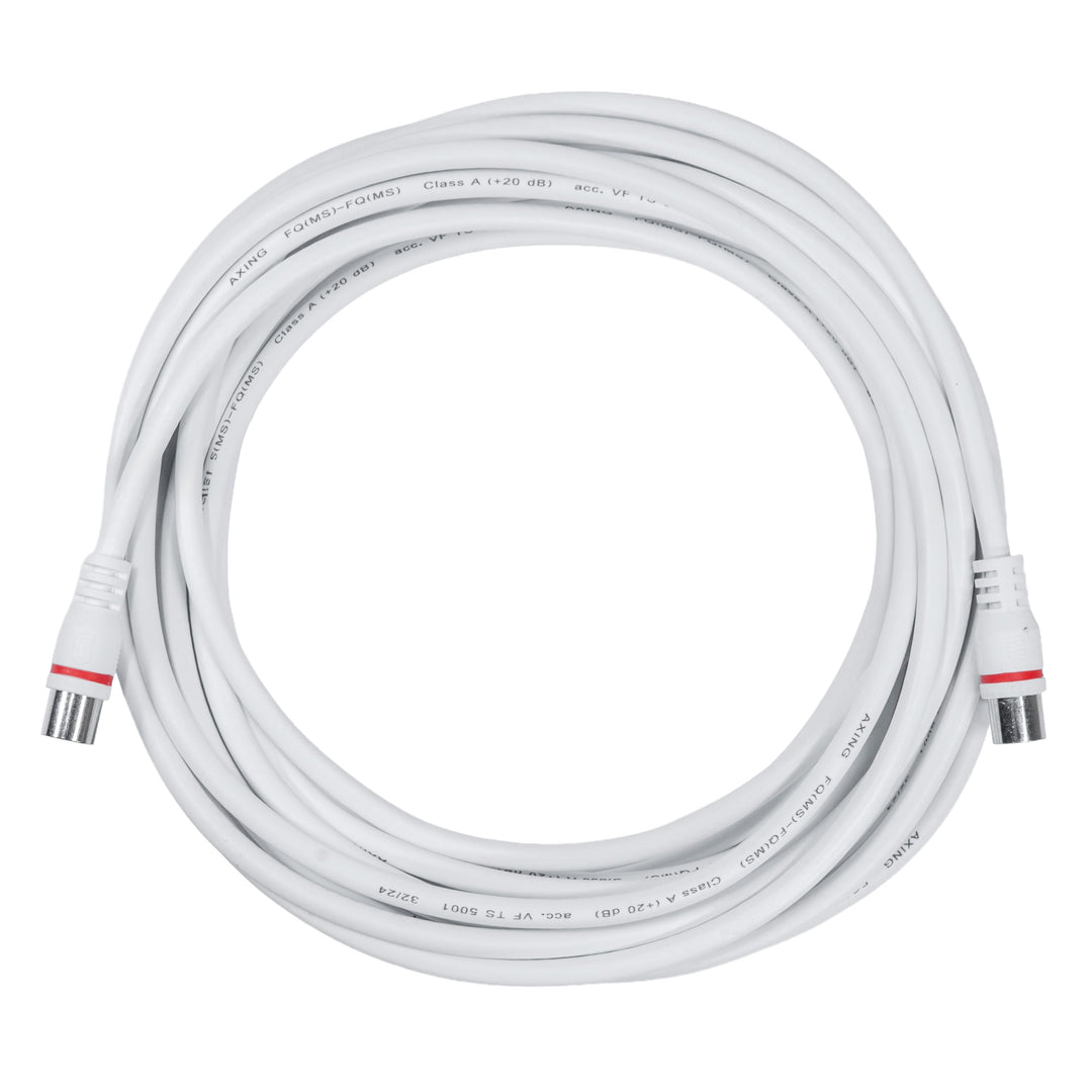 Axing EAK 901-80 Endgeräteanschlusskabel 9 m F-Quickfix F-Stecker 4-fach geschirmt Modemkabel für Ka