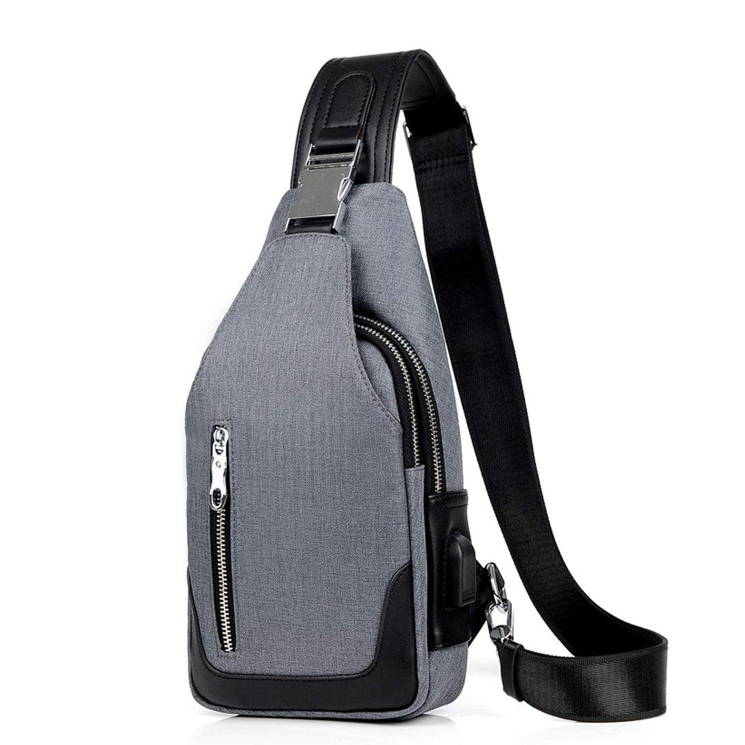 FANDARE Neu Brusttasche Herren Schultertasche Sling Bag Rucksack mit USB Umhängetasche Sporttasche f