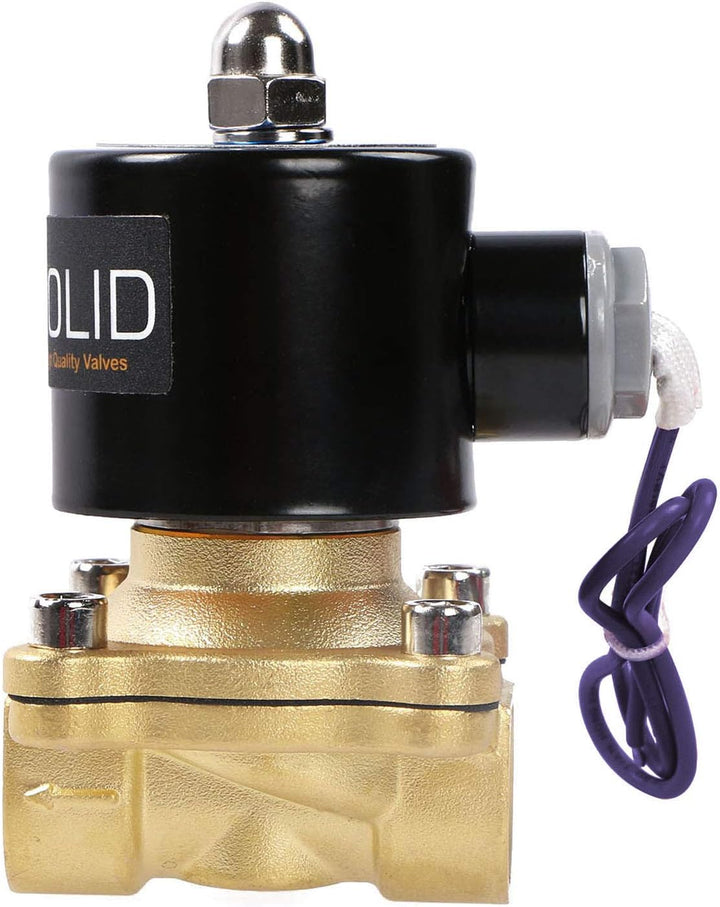 U.S. Solid 1/2" G 12 V DC Messing Magnetventil Direktgesteuert für Wasser Luft Gas Öl NC Brass Solen