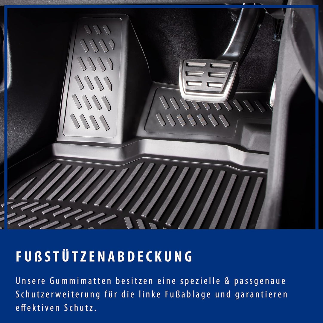 Elmasline Design 3D Gummimatten Set für Ford Fiesta VII Baujahr ab 2017 | Extra hoher 5cm Rand FIEST